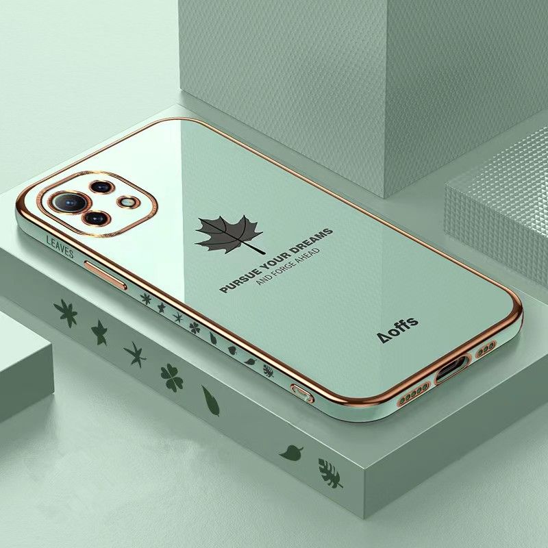 Phone Case For Samsung Galaxy S10 A32 A52 A72 A21s A20s A10s A11 A12 A13 A23 A30 A31 A50 A70 A71 A51 A22 A03 A03s A03CORE A33 A53 A73 Electroplating Maple Leaf