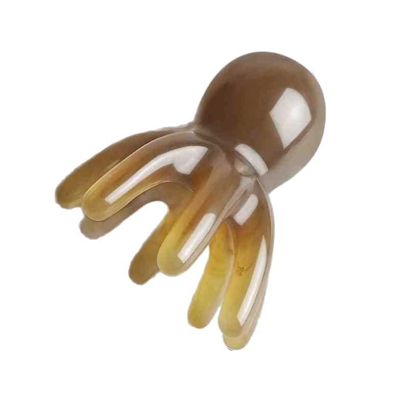 Octopus massage comb head meridian massager scalp acupoint head therapy comb octopus portable large wide tooth gua sha comb massage stick