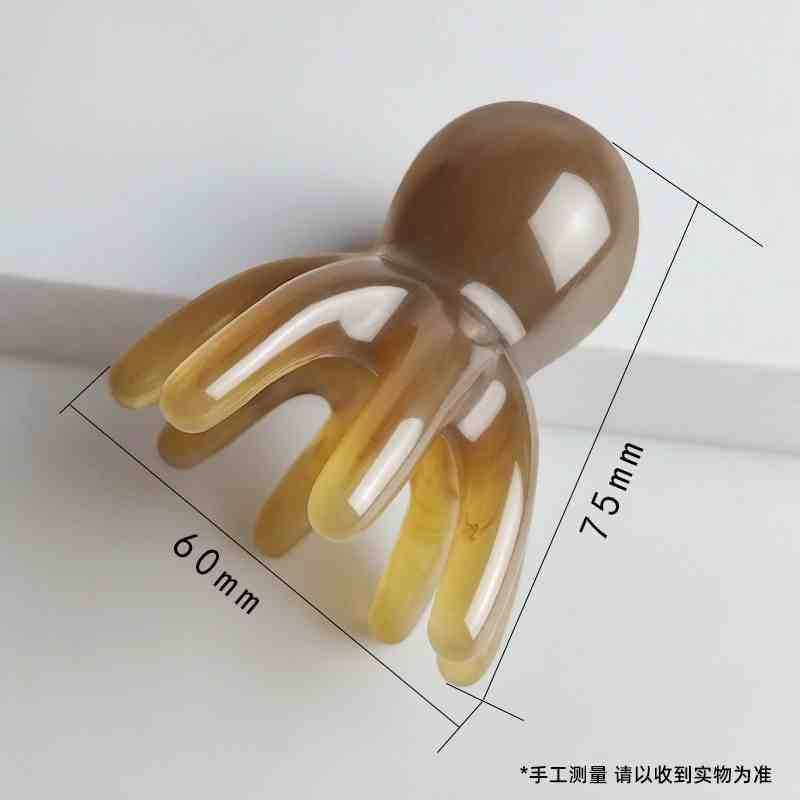 Octopus massage comb head meridian massager scalp acupoint head therapy comb octopus portable large wide tooth gua sha comb massage stick