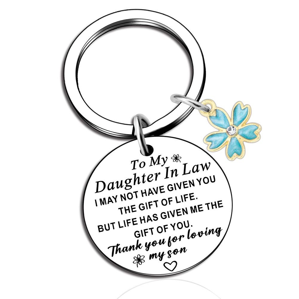 Apple May You Be Stainless Steel Engraved Keychain, Thanksgiving Inspirational Teacher's Day Gift Keychain Pendant