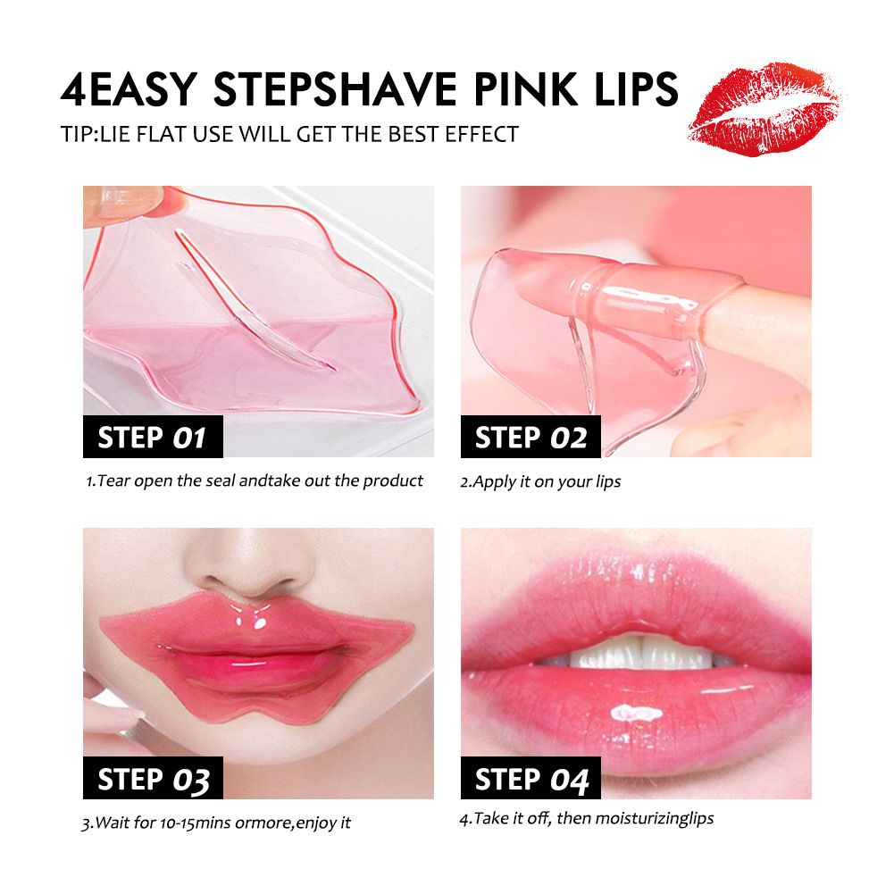 3pcs Lip mask to lighten dark areas around the lips, remove dead skin, reduce lip lines; moisturizing lip patch, women's lipstick lips mask