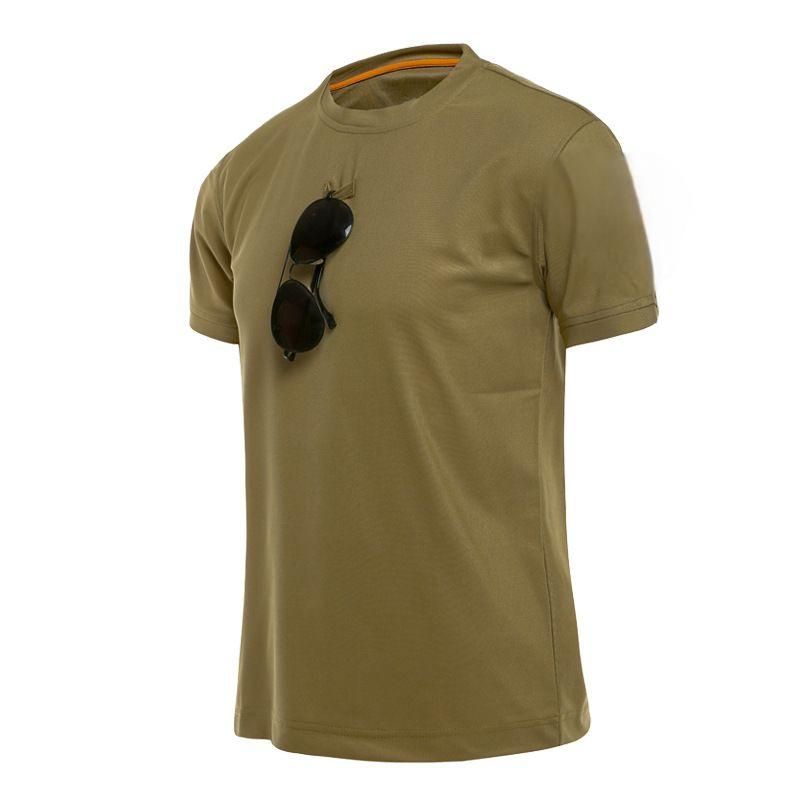 T-Shirts Outdoor T-Shirt Men Simple Personality With Loose Round Neck Tactical Short Sleeve Elastic Quick Drying Camouflage Training Casual Short Sleeve