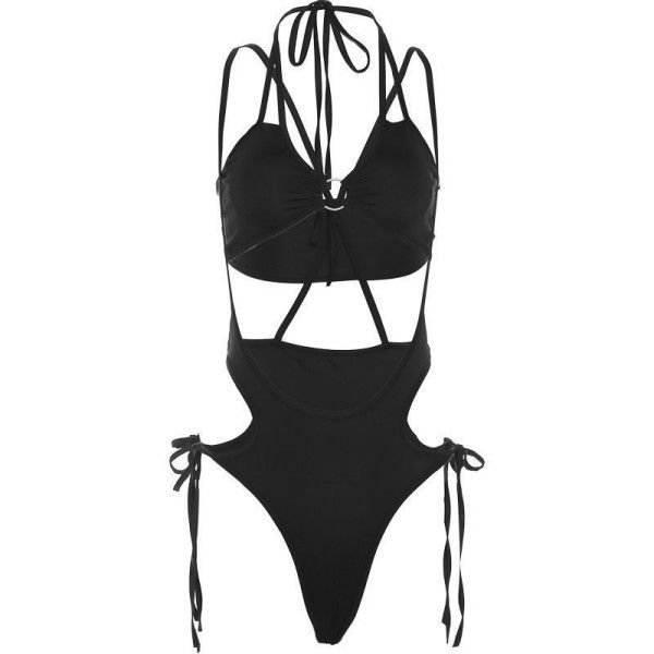 A Two-Piece Set Of Chic Hot Pants With A Deep V-Neck Lace-Up And A Chest Cushion For Women