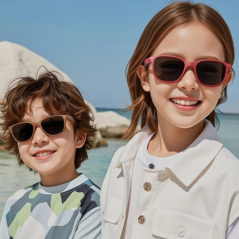 Fashion Square Polarized Kids Sunglasses Ultralight Eco-friendly Materials Sun Glasses Boys Girls Outdoor Sports Shades
