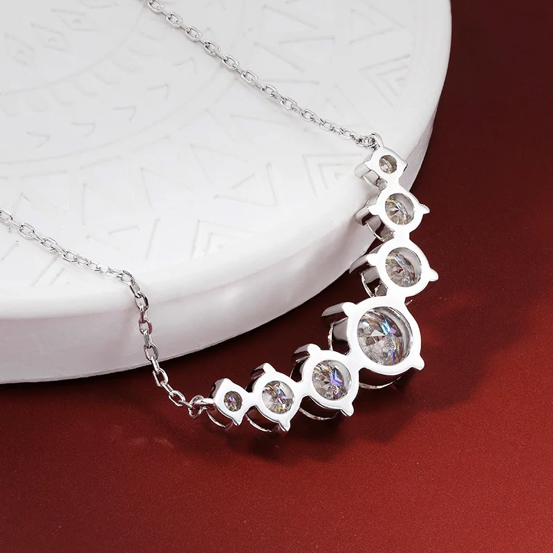100% 925 Sterling Silver 1.7 Carat Moissanite Diamond Pendant Necklace For Women Luxury Wedding Party Fine Jewelry Gifts