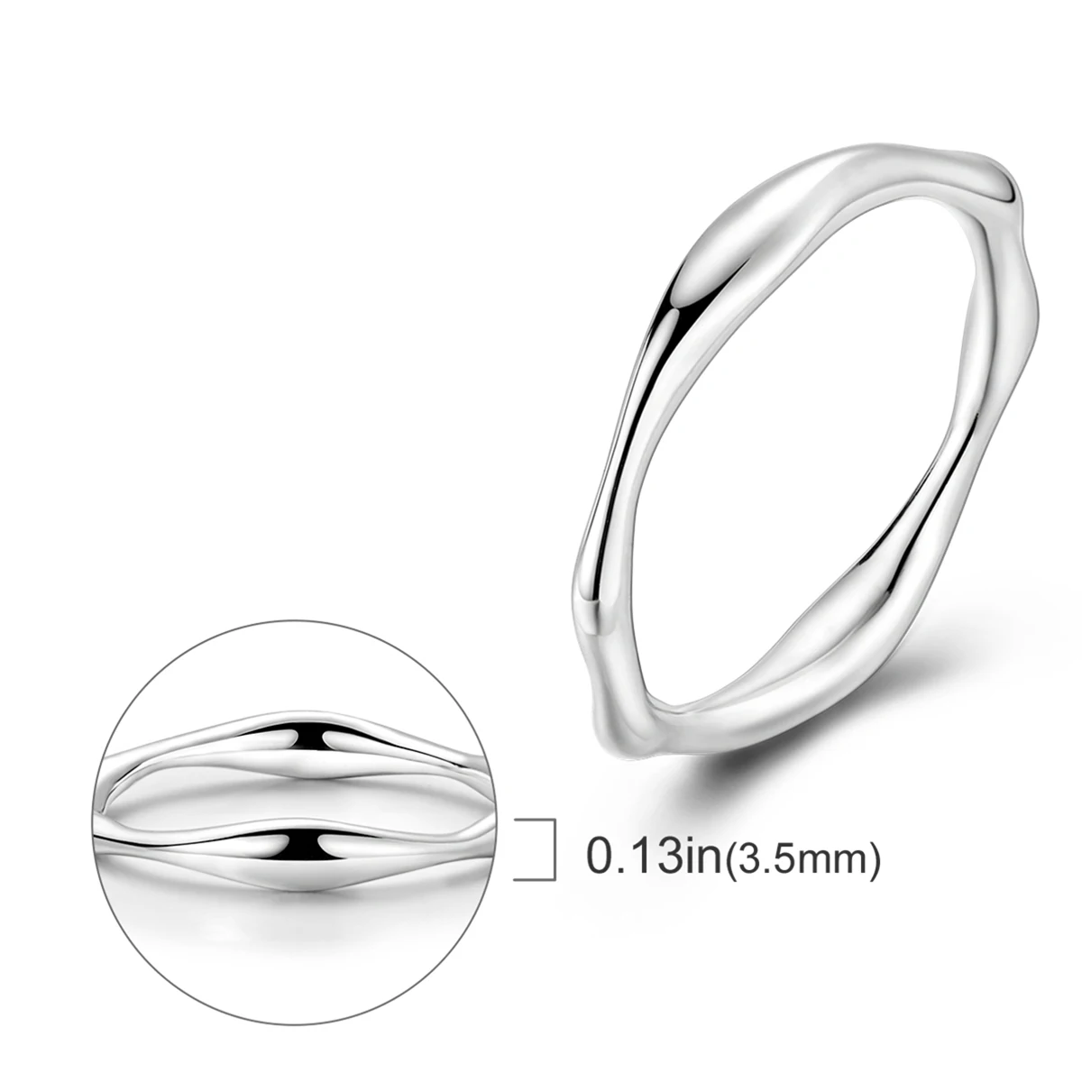Silver Ring For Woman Size Minimalist Fine Ring Fit Lady Plain Design Wedding Jewelry