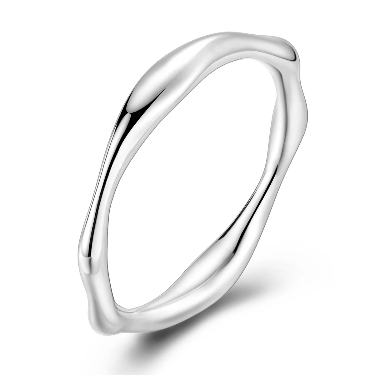 Silver Ring For Woman Size Minimalist Fine Ring Fit Lady Plain Design Wedding Jewelry