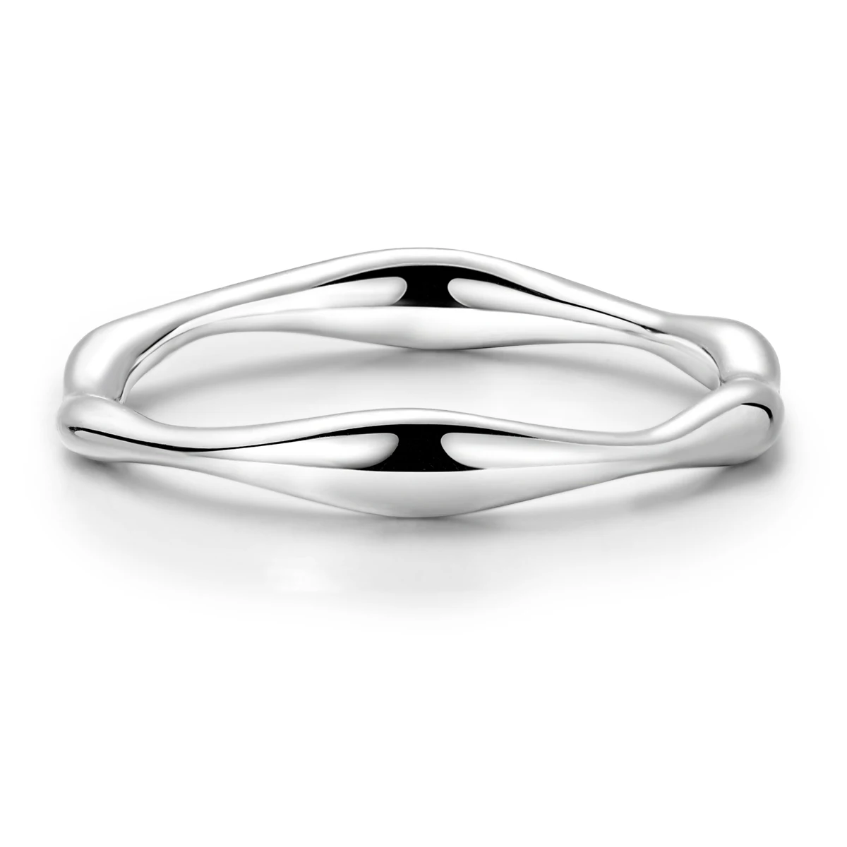 Silver Ring For Woman Size Minimalist Fine Ring Fit Lady Plain Design Wedding Jewelry