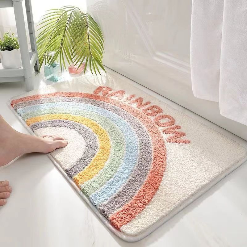 Optional Bathroom Absorbent Mat Made Of Cashmere Non-Slip Toilet Cartoon Entry Mat