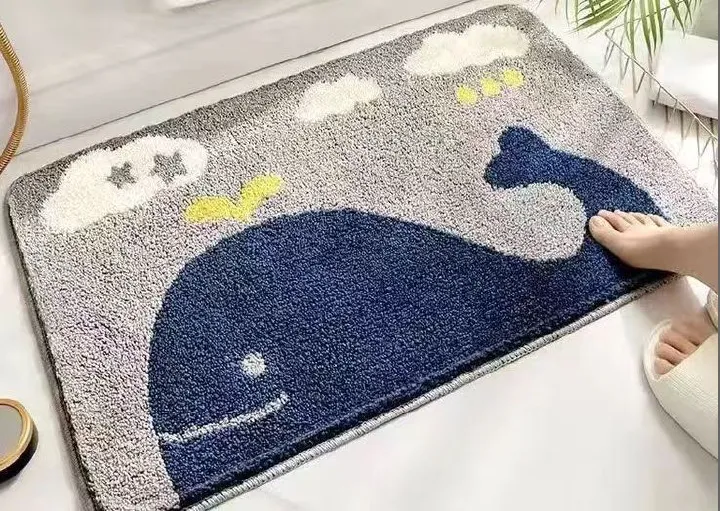 Toilet Non-Slip Bathroom Absorbent Mat Entry Door Thickened Imitation Cashmere Bedroom Carpet  Bath Rugs