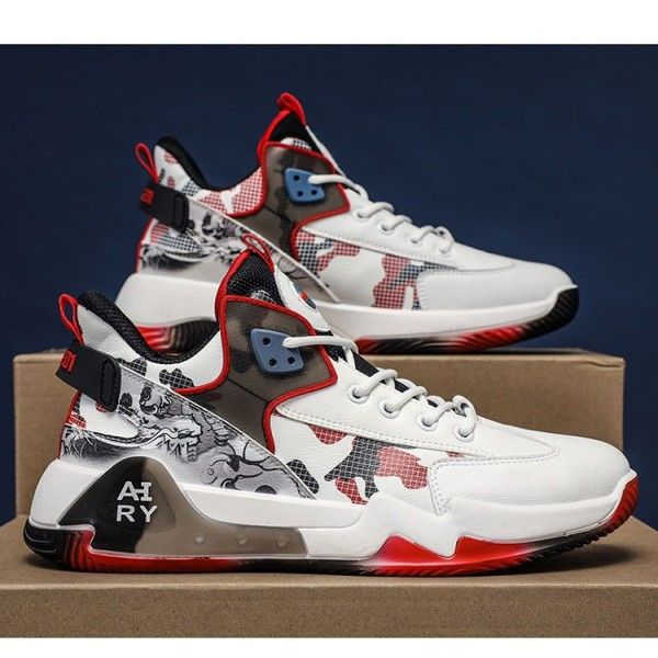 Men's Anti-Slip Wear-Resistant High-Top Color Match Breathable Basketball Sneakers  Running