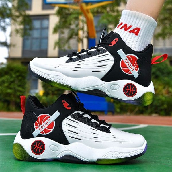 Men's Mid-Top Lace-Up Anti-Slip Wear-Resistant Sports Breathable Basketball Shoes Sneakers