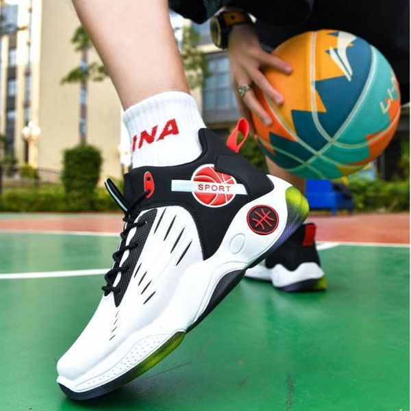 Men's Mid-Top Lace-Up Anti-Slip Wear-Resistant Sports Breathable Basketball Shoes Sneakers