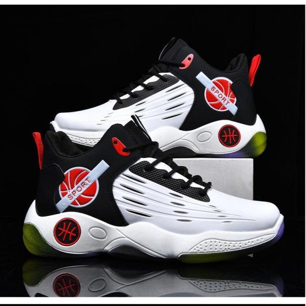Men's Mid-Top Lace-Up Anti-Slip Wear-Resistant Sports Breathable Basketball Shoes Sneakers