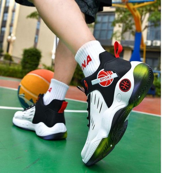 Men's Mid-Top Lace-Up Anti-Slip Wear-Resistant Sports Breathable Basketball Shoes Sneakers