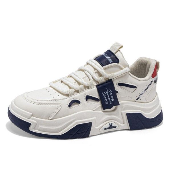 Men's Breathable Small White Shoes Thick Soled Sports Casual Board Shoes Skateboarding