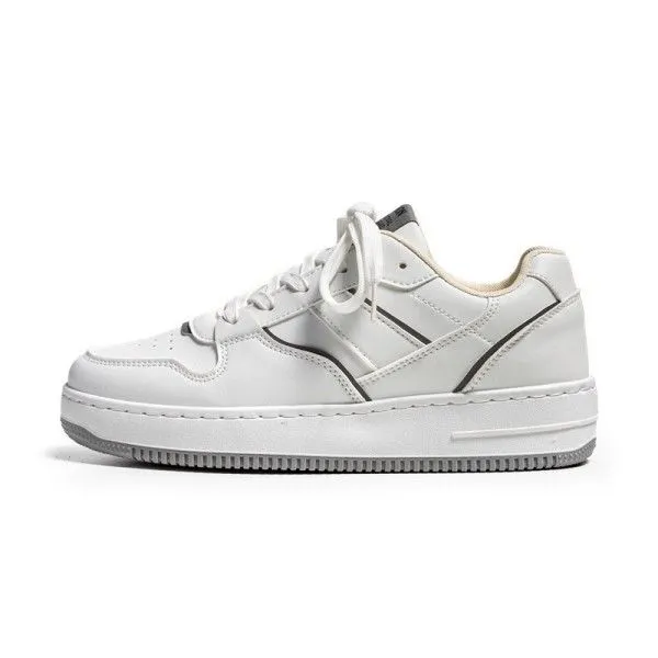 Men's Front Lace-Up Breathable Small White Shoes Platform Sports Casual Board Shoes Skateboarding