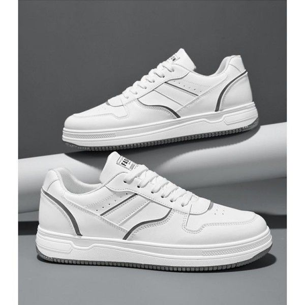 Men's Front Lace-Up Breathable Small White Shoes Platform Sports Casual Board Shoes Skateboarding
