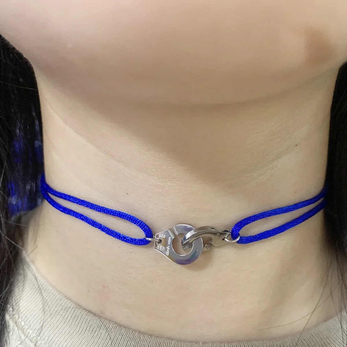 High Quality Stainless Steel Handcuff Les Menottes Pendant Necklace With Adjustable Rope For Men Women France Bijoux Collier