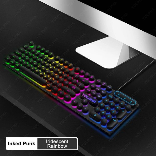 104key  Ultra Thin Silent Gaming Notebook Light Office Mechanical Feel Wired Keyboard