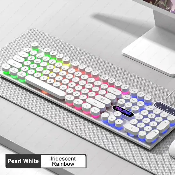104key  Ultra Thin Silent Gaming Notebook Light Office Mechanical Feel Wired Keyboard