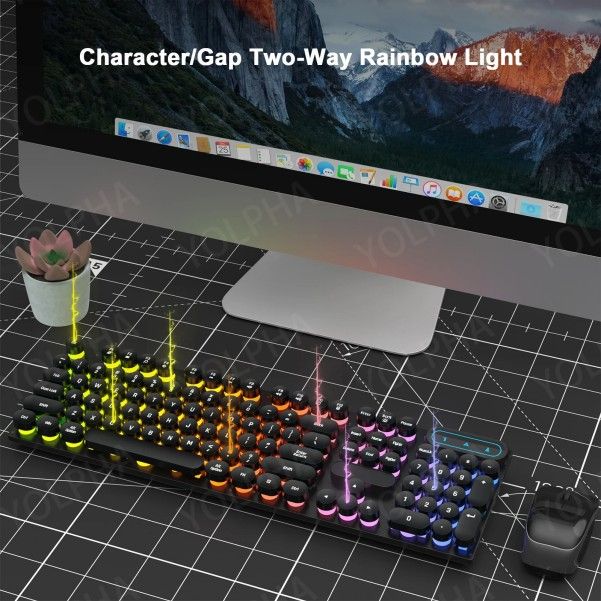 104key  Ultra Thin Silent Gaming Notebook Light Office Mechanical Feel Wired Keyboard