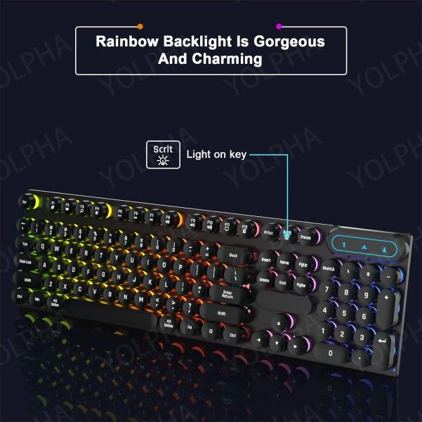 104key  Ultra Thin Silent Gaming Notebook Light Office Mechanical Feel Wired Keyboard
