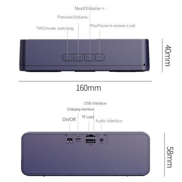 Wireless Bluetooth Smart Audio Computer Subwoofer Outdoor Convenience Radio Bluetooth Speaker