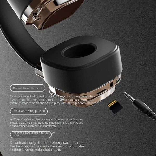 Headwear Heavy Bass Wireless Bluetooth Mobile Phone Universal Esports Headset Headset Bluetooth Earphones
