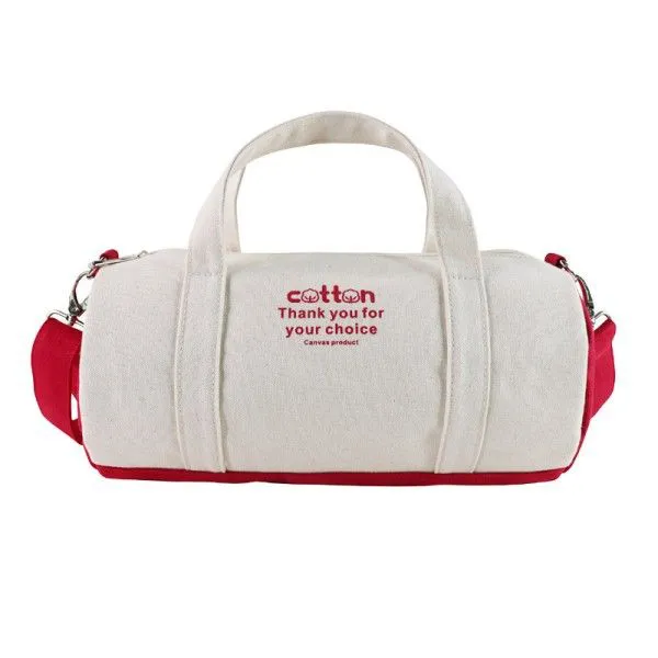 Canvas Travel Bag, Single-Shoulder Crossbody Cylindrical Fitness Small Color-Blocking Travel Bag