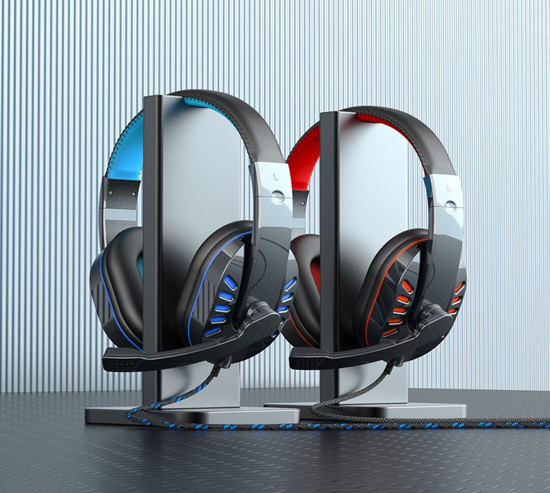 Wired Desktop Computer Ps5 Earphones, Illuminated Gaming Headset, E-Sports Headset, Chicken Eating Earphone  Wired Earphones