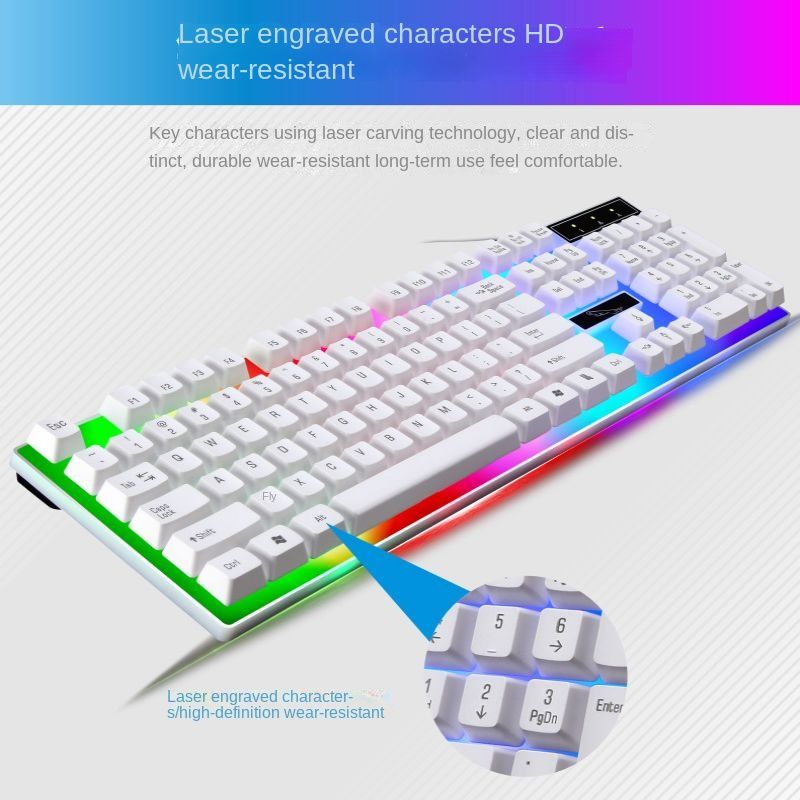 Chasing Leopard G21B wired keyboard and mouse set USB illuminated mechanical keyboard and mouse