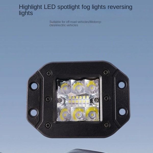 15 Light Beads Embedded Car Modification Work Lights Motorcycle Electric Car Square Spotlights