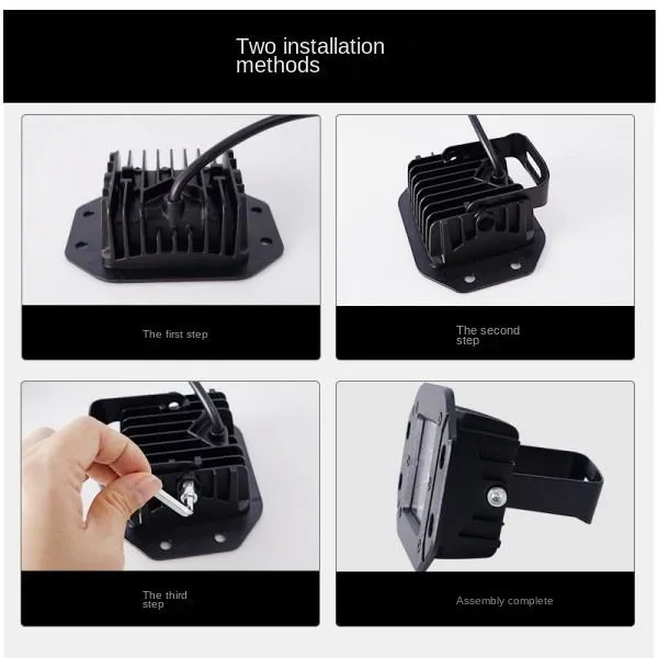 15 Light Beads Embedded Car Modification Work Lights Motorcycle Electric Car Square Spotlights