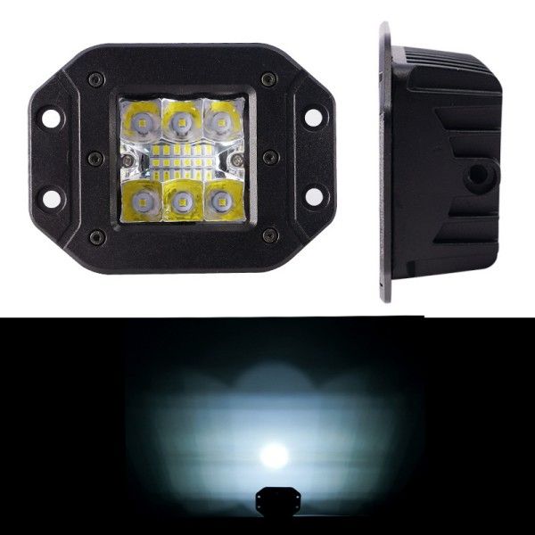 15 Light Beads Embedded Car Modification Work Lights Motorcycle Electric Car Square Spotlights