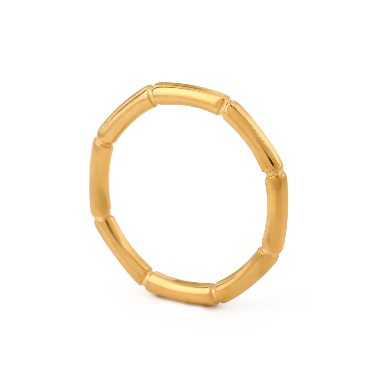 Stainlesss Steel Gold Color Bamboo Joint Ring Women Minimalist Trendy Finger Rings Waterproof Jewelry Wedding Gift Wholesale