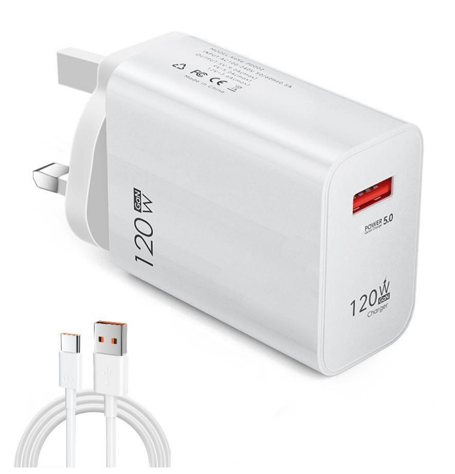 120w Fast Charging Usb Charger Type 6a C Cable For Samsung Xiaomi Huawei Fast Charging 5.0