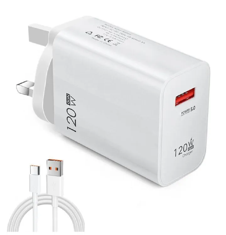 120w Fast Charging Usb Charger Type 6a C Cable For Samsung Xiaomi Huawei Fast Charging 5.0