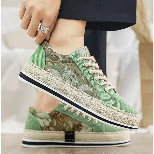 Men's Wear-Resistant Non-Slip Breathable Linen Canvas Low-Top Sports Casual Board Shoes