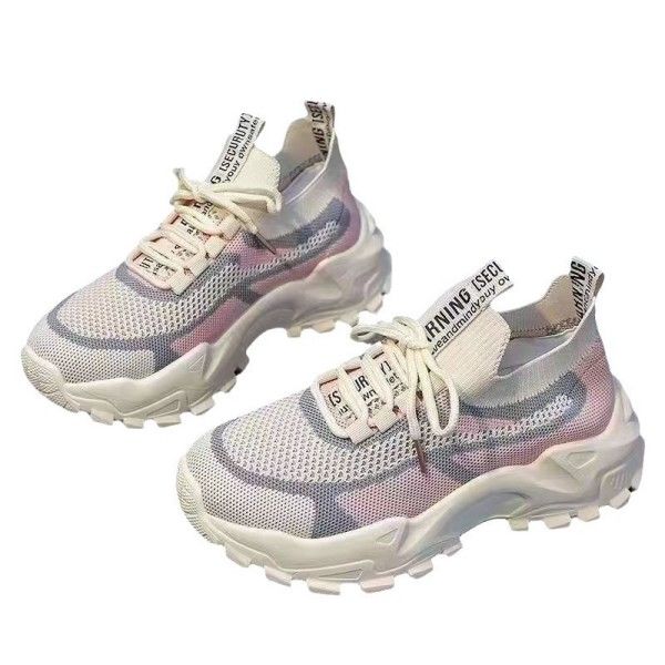 Women's Wear Resistant Fashion Casual Outdoor Running Flying Woven Breathable Shoes