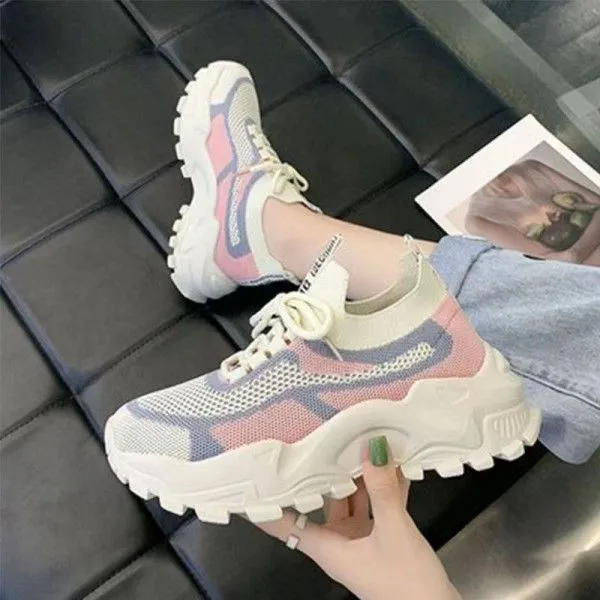 Women's Wear Resistant Fashion Casual Outdoor Running Flying Woven Breathable Shoes