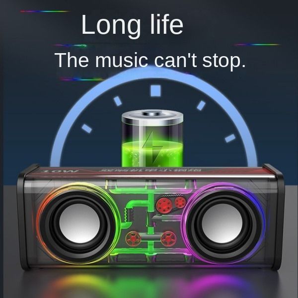 Transparent Mecha Double Sound High Sound Quality Wireless Bluetooth Audio Dazzling Light Support Tws Series