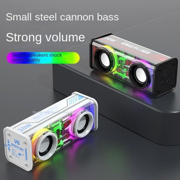 Transparent Mecha Double Sound High Sound Quality Wireless Bluetooth Audio Dazzling Light Support Tws Series