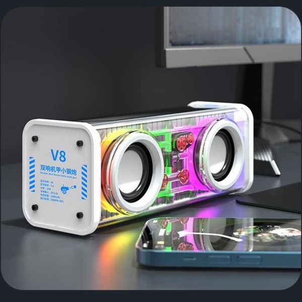 Transparent Mecha Double Sound High Sound Quality Wireless Bluetooth Audio Dazzling Light Support Tws Series