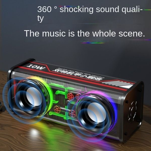 Transparent Mecha Double Sound High Sound Quality Wireless Bluetooth Audio Dazzling Light Support Tws Series