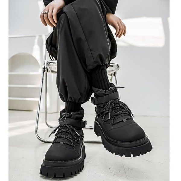 Men's Wear Resistant High Top Thick Sole Increase Outdoor Casual Fashion Platform Martens Boots Ankle & Bootie