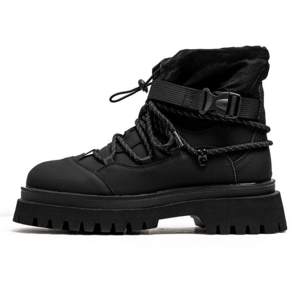 Men's Wear Resistant High Top Thick Sole Increase Outdoor Casual Fashion Platform Martens Boots Ankle & Bootie