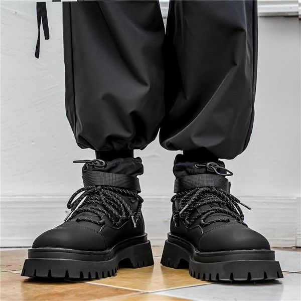 Men's Wear Resistant High Top Thick Sole Increase Outdoor Casual Fashion Platform Martens Boots Ankle & Bootie