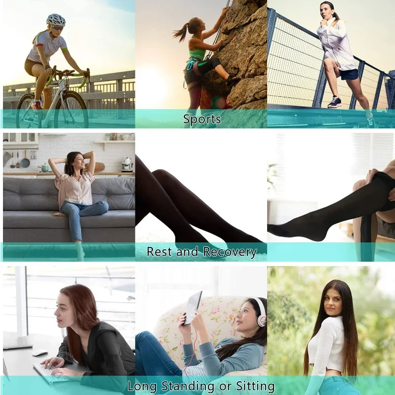 Slimming Compression Pantyhose 15-20mmHg Opaque Firm Support Medical Graduated Compression Stockings for Edema Support