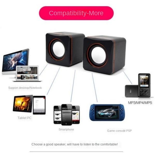 Computer Laptop Mobile Phone Universal Usb Desktop Multimedia Subwoofer Mini Speaker  Bookshelf Speakers